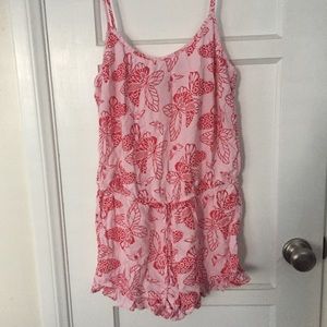 Aerie pink butterfly romper